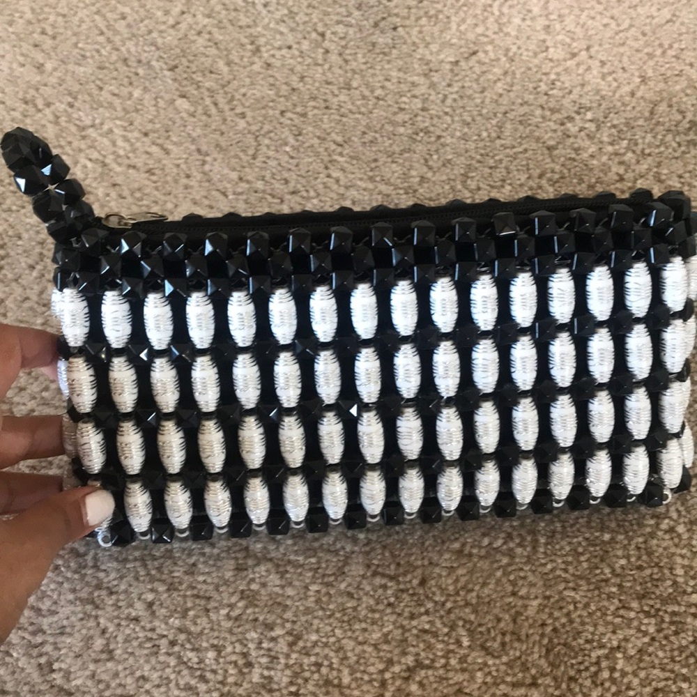 Brand New Black and White Clutch